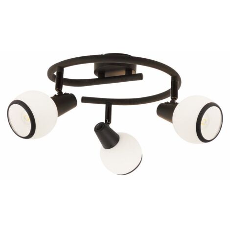 Plafoniera nera rotonda regolabile Loris 3xE14 40W Reality