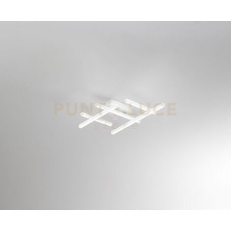 Plafoniera Net LED 30W 2100LM CCT 3000K 4000K 6000K in alluminio verniciato bianco 58cm