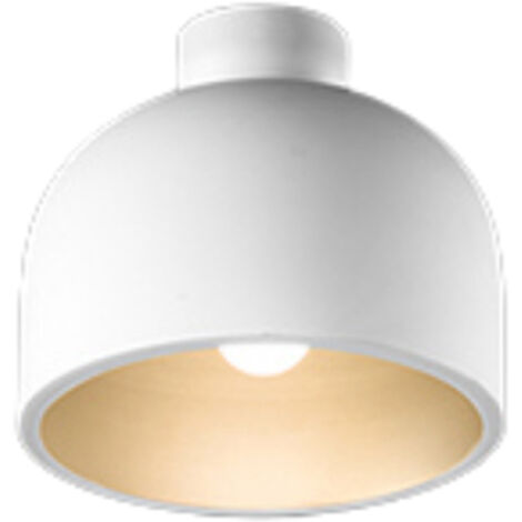 Plafoniera Nordica Yelmo Metallo Bianco Oro 1 Luce E27 Ip20