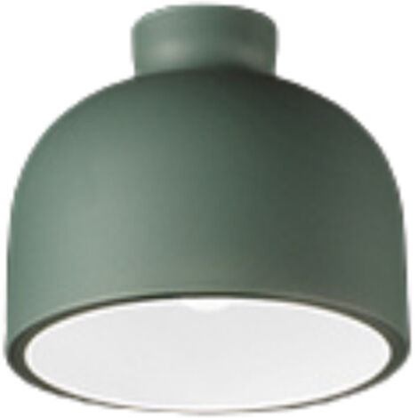 Plafoniera Nordica Yelmo Metallo Verde Bianco 1 Luce E27 Ip20