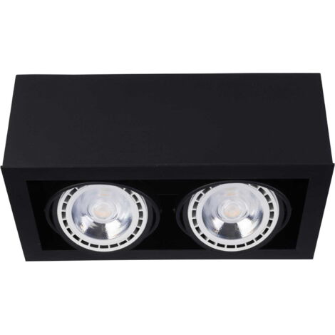 Plafoniera Nowodvorski BOX nera legno/metallo 2xES111