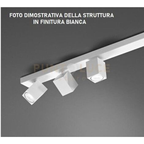 Plafoniera Oddy in alluminio colore bianco 3 faretti attacco GU10 orientabili