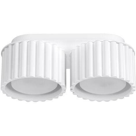 Plafoniera ovale bianca 21cm rigata 2xGX53 10W AURA Sollux