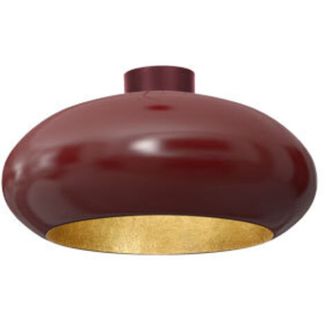 Plafoniera ovale bordeaux interno oro Compo E27 Luminex
