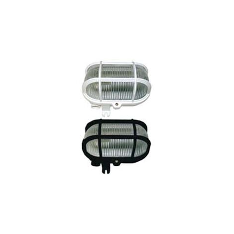 PLAFONIERA OVALE CON GABBIA- - max 40w IP44 - mm.185x107x105h. colore nero - 2 pezzi SYNTESY