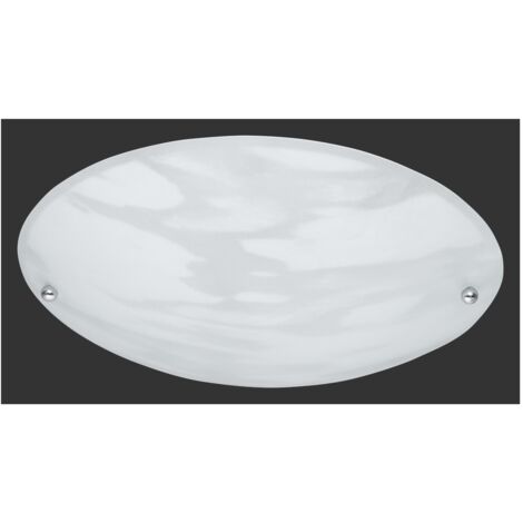 Plafoniera Ovale Lana Paralume Vetro Sabbiato Alabastro Trio Lighting