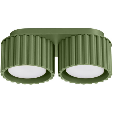 Plafoniera ovale moderna verde oliva 21cm 2xGX53 Sollux
