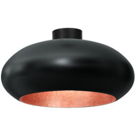 Plafoniera ovale nera interno rame Compo E27 Luminex