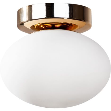 Plafoniera ovale vetro bianco oro OMI Zuma Line G9