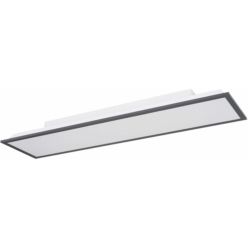 Image of Plafoniera pannello soffitto soggiorno luce design luce camera da letto, bianco grafite rettangolare, 1x led 24W 1500Lm bianco caldo, AxLxP 7,5x80x20