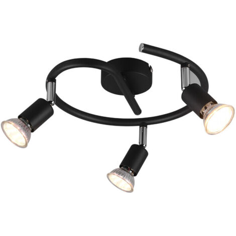 PLAFONIERA PARIS 3 LUCI GU10 NERO D. 28- 1,0 pz