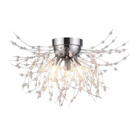 Plafoniera Pearls Reality cromata cristalli 48cm 3xG9