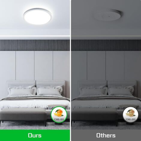 Plafoniera per bagno, plafoniera LED rotonda 6500K, lampada da soffitto per soggiorno, corridoio, camera da letto, cucina, camera da letto, Ø230MM 1800LM