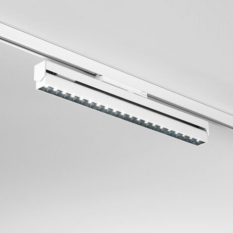 Plafoniera Per Binario Metallo Bianco Acrilico Led 30W 3000K
