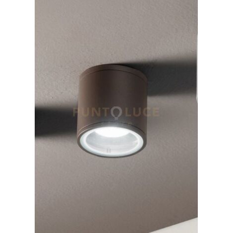 PLAFONIERA PER ESTERNI JUBO 1 LUCE ATTACCO GU10 MARRONE D.9CM