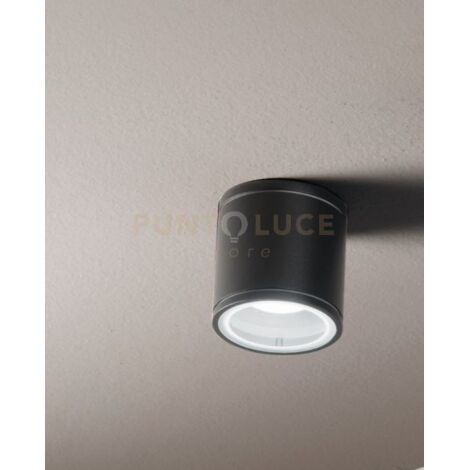 PLAFONIERA PER ESTERNI JUBO 1 LUCE ATTACCO GU10 NERO D.9CM