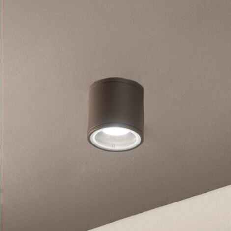 Plafoniera per esterni JUBO in alluminio Marrone con diffusore in vetro D9 cm