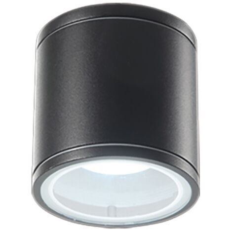 Plafoniera per esterni JUBO in alluminio Nero con diffusore in vetro D9 cm