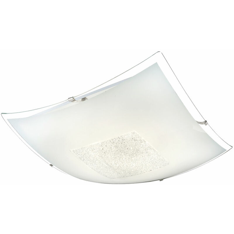 Image of Etc-shop - Plafoniera plafoniera lampada in cristallo lampada interna acrilico, cromo, satinato, IP20, quadrata, 1x led 18 watt 1350 lumen bianco