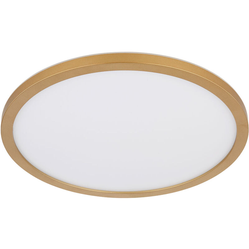 Image of Globo Lighting - Plafoniera Plafoniera per bagno Plafoniera per soggiorno Plafoniera per sala da pranzo, plastica ottone bianco, retroilluminazione