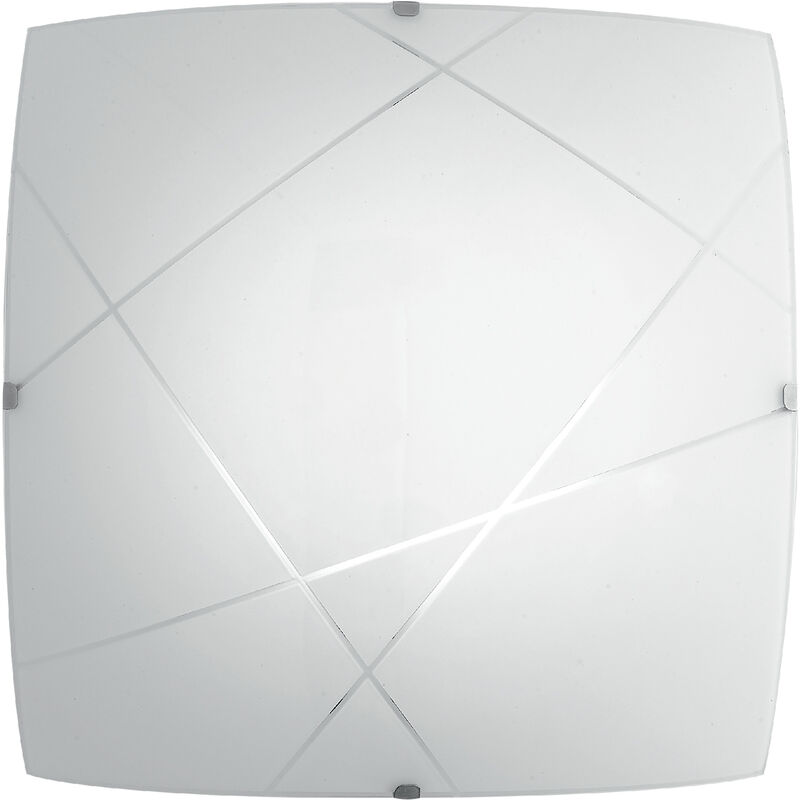 Image of Luce Ambiente E Design - Plafoniera led alexia in vetro bianco 24W 4000 Kelvin (luce naturale) 40 cm. - Bianco, Cromo