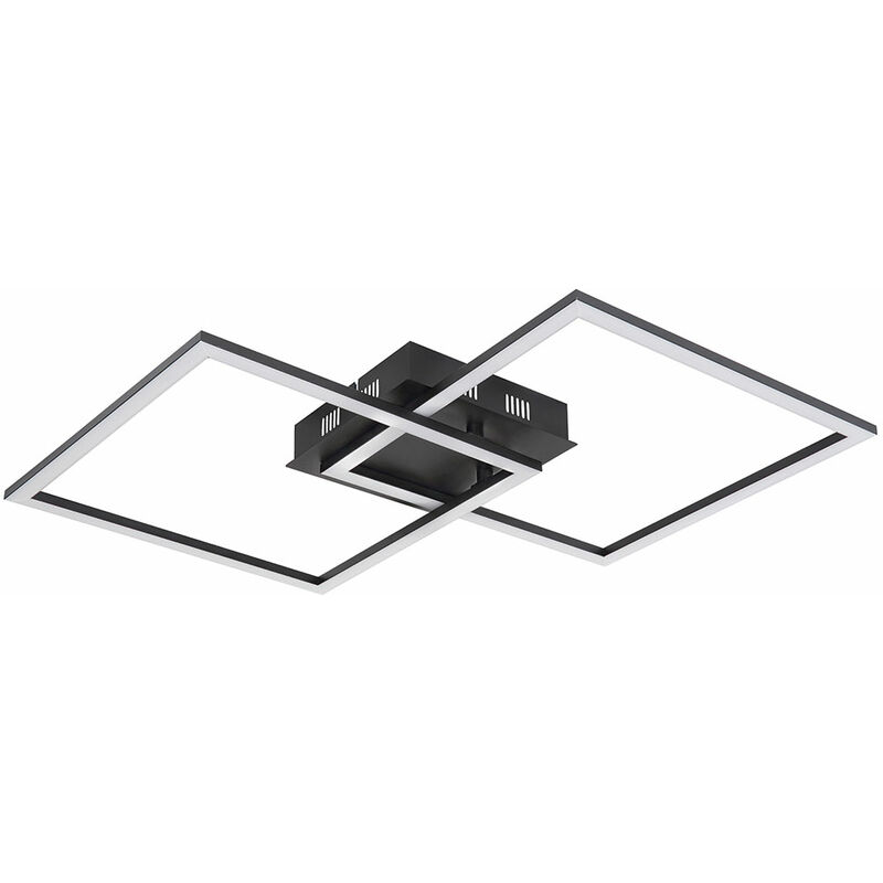 Image of Plafoniera quadrata led plafoniera per camera da letto insolita plafoniera di design led, nero opaco, 36 watt 2700 lumen bianco caldo, l 47 cm