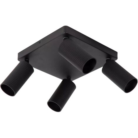 Plafoniera quadrata nera a tubi CLUBS Lucide 4xGU10 40W