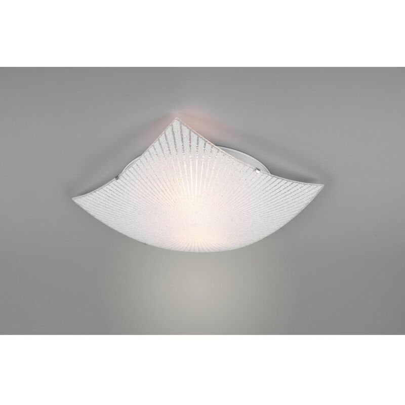 Image of Plafoniera Quadrata Vetro Trasparente Elisa 2xE27 Trio Lighting