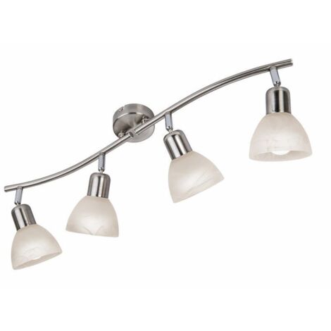 Plafoniera Reality Daytona 2 cromo 4 luci E14 alabastro