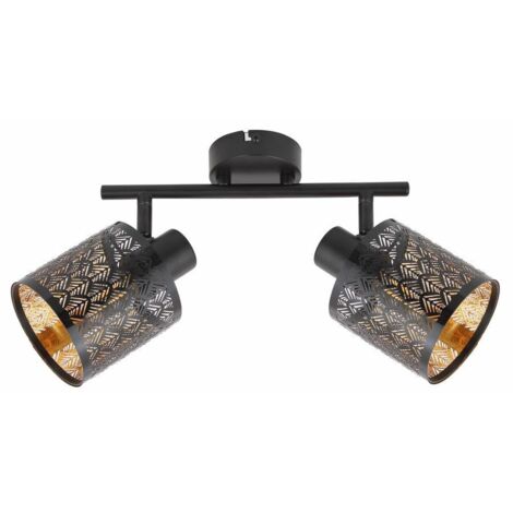 Plafoniera Reality Tuluza nera 2 luci E14 40W metallo
