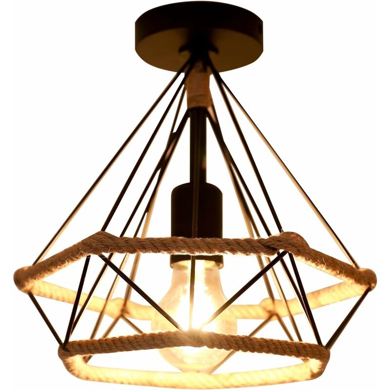 Plafoniera Retro Base E27 Gabbia Lampada a