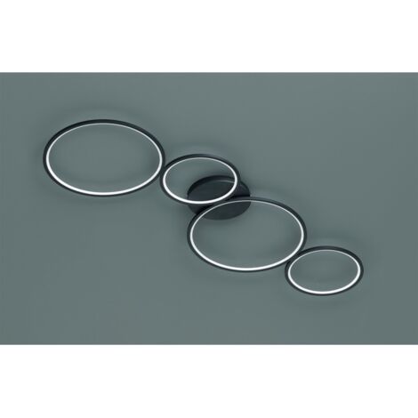 Plafoniera Rondo 4 Cerchi Led Nero L97 cm Trio Lighting