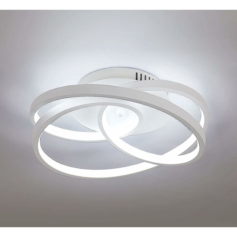 Image of Goeco - Plafoniera led Design moderno Bianco Freddo 6000K Rotondo Lampada a Soffitto Per soggiorno, camera da letto, sala da pranzo, ufficio Bianco
