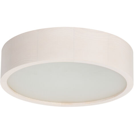 plafoniera rotonda legno bianco legno 275 mm E27 tondo