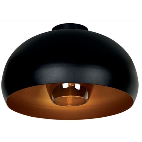 Plafoniera rotonda nera oro 38cm Sharan Lucide E27 60W
