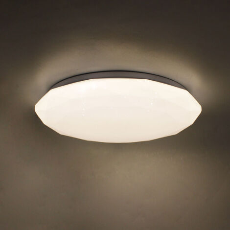 PLAFONIERA ROTONDA POLIGONALE A LED 36W EFFETTO STELLATO DIAMETRO 390 MM SILAMPLuce Fredda 6400k