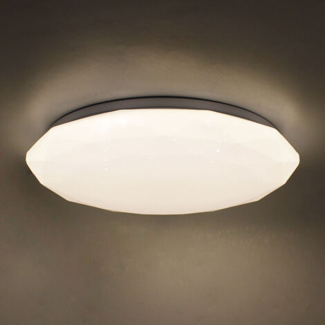 PLAFONIERA ROTONDA POLIGONALE A LED 48W EFFETTO STELLATO DIAMETRO 490 MM SILAMPLuce Neutra Naturale 4200k