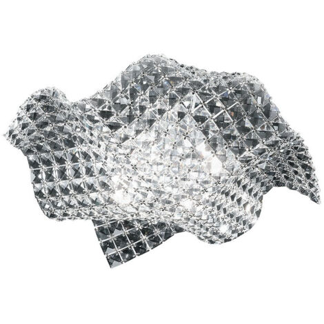 "Plafoniera RUMBA in cristallo trasparente 44 cm."