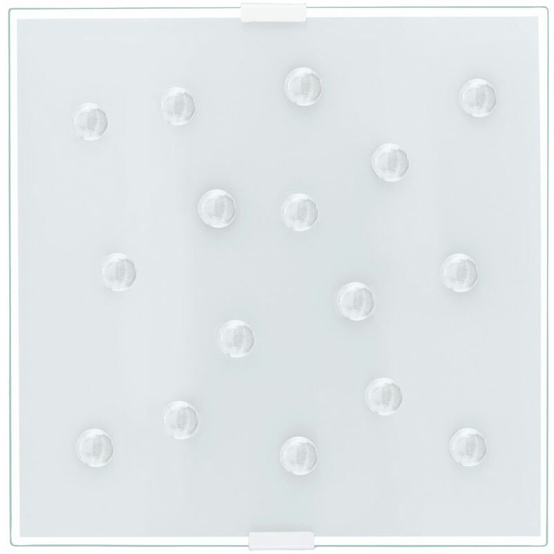 Image of Soffitto parete illuminazione camera da letto quadrato argento vetro pietra lampada Eglo 87312
