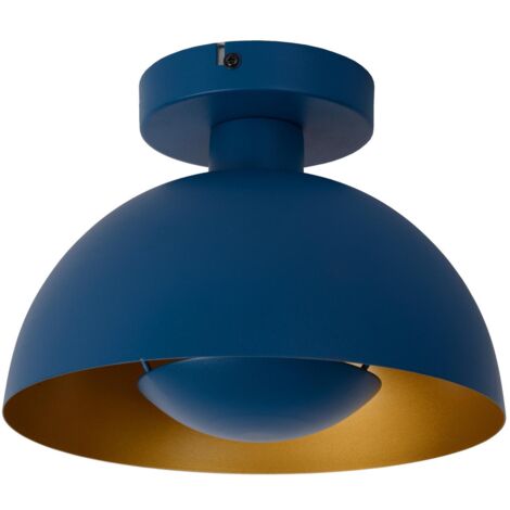 Plafoniera semicircolare blu oro Siemon Lucide E27