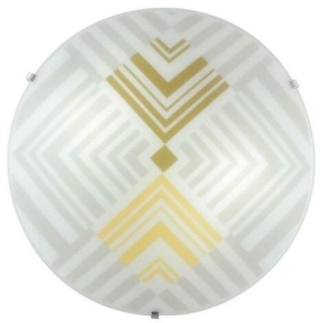 PLAFONIERA SEVENTY 2XE27 D.30XH10CM BIANCA/ORO.