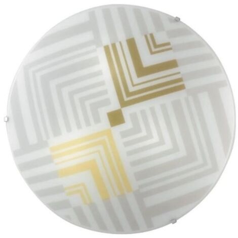 PLAFONIERA SEVENTY 3XE27 D.40XH11,3CM BIANCA/ORO.