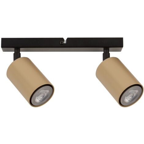 Plafoniera Sigma Zoom moderna nero oro 2 spot GU10