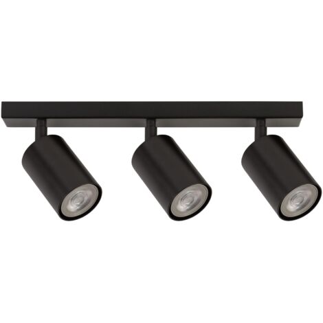 Plafoniera Sigma Zoom nera a barra 3 spot GU10 orientabili