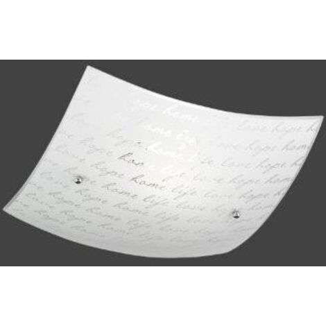Plafoniera Signa Vetro Bianco Decori Firma 30x30 cm Trio Lighting