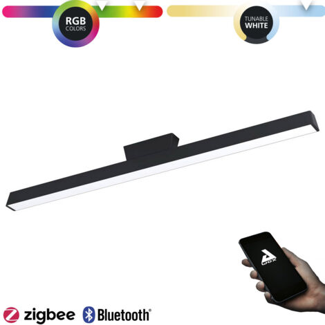 Plafoniera SinoLAris-Z Black White L: 122 B: 5.5 H: 11cm Dimmable 2700-6500K con funzione Connect-Z