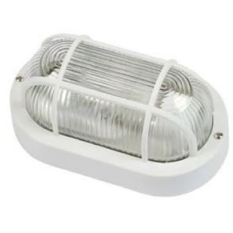 PLAFONIERA SOFFITTO/APPLIQUE PARETE OVALE DA ESTERNO BIANCA 1XE27 TURTLE FAN