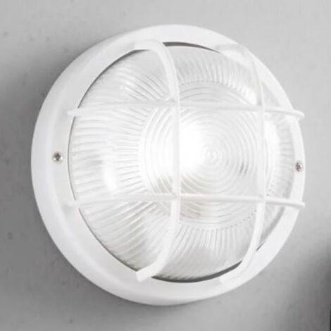 PLAFONIERA SOFFITTO/APPLIQUE PARETE TONDA DA ESTERNO BIANCA 1XE27 TURTLE FAN