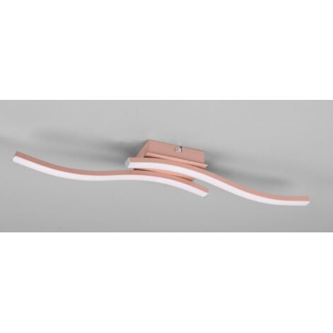Plafoniera Soffitto Design Doppia Bacchetta Led 4000k Route Oro Rosa Trio Lighting