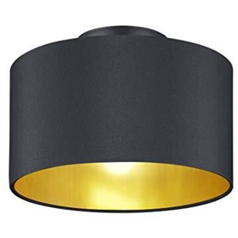 Plafoniera Soffitto Interno 2 Luci 4W Elegante Paralume Nero Oro Hostel GD Trio